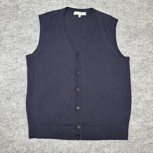 Neiman Marcus Cashmere & Silk Button Up Vest Men's Black. XXL Size 2XL